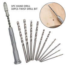 Conjunto de brocas torção manual, 10 peças, multiuso, ferramenta manual, acessórios de broca, para joia, relógio, modelo, ferramenta de mão, venda imperdível 2024 - compre barato