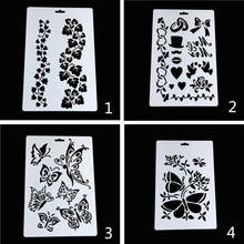 4pc/set Large Stencil Painting Template DIY Flowers Scrapbooking Coloring Photo Album Embossing Reusable Office School Supplies 2024 - buy cheap