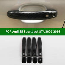 For Audi S5 Sportback 8TA 2009-2016 carbon fibre pattern car door handle covers trim with keyless 2010 2011 2012 2013 2014 2015 2024 - buy cheap