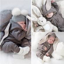 Macacão infantil com orelha grande, roupa com capuz para recém-nascidos de 0 a 18 meses 2024 - compre barato