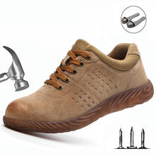 Labor Insurance Shoes2019 Men Steel Head Anti-smash Stab-resistant Anti-slip Electric Welder Beef Tendon Jelly Bottom Work Shoes 2024 - buy cheap