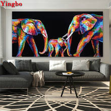 Quadro de diamante 3d família de elefante 60x120, diy, pintura de diamante de animal, mosaico completo de resina redonda, recém-chegado, bordado 2024 - compre barato