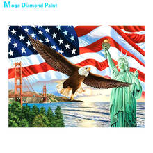Estátua da bandeira da liberty pintura com miçangas, redonda, parafuso inteiro, faça você mesmo, mosaico, bordado, ponto cruz, padrão panorâmico 5d 2024 - compre barato