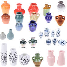 Mini vaso de cerâmica para bonecas, acessório em miniatura para casa de bonecas 1/2/3/5/7/9 tamanhos 2024 - compre barato