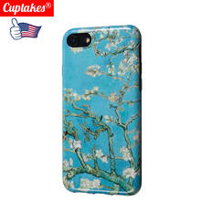 Luxury bling Glossy Soft TPU Silicon Cases for iPhone 11 Pro XR X XS Max 6 6S 7 8 Plus Cover Van Gogh Art Flower Almond Blossom 2024 - buy cheap