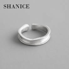 SHANICE INS-anillo abierto de Plata de Ley 925 para mujer, sortija de dedo de superficie Irregular, sortija de dibujo mate, joyería de moda 2024 - compra barato
