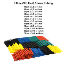 530pcs/set Sleeving Wrap Wire Car Electrical Cable Tube kits Heat Shrink Tube Tubing Polyolefin 5 Sizes Mixed Color 2024 - buy cheap