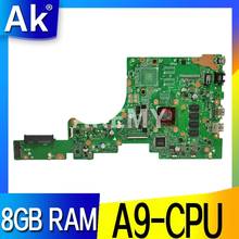 Akemy E402BA с A9-CPU 8 Гб RAM материнская плата для ASUS VivoBook E402 E402B E402BA E402BP Laotop материнская плата E402BA тест материнской платы 2024 - купить недорого