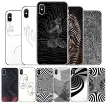 Line Art-funda de silicona para teléfono móvil, carcasa trasera para iphone 12, 11Pro Max, 11, XR, XS Max, X, 8, 7, 6, 6S Plus, 5, 5S, SE, 2020 2024 - compra barato