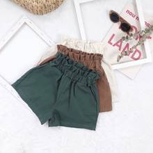 Summer 2019 New Kids'shorts Cotton Bud Loose Brief For Baby Girls Korean Pure-color Washing Pants 1617 Leisure Pants 2024 - buy cheap