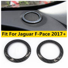 Acessórios de interior de fibra de carbono, para painel dianteiro estéreo de alto-falante f-pace 2017, 2018, 2019, acabamento 2024 - compre barato