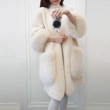 Winter High Quality Faux Fur Coat Female Elegant Long Fur Coat Loose V-Neck OverCoat Thick Warm Plus Size Women Plush Coats 2019 2024 - buy cheap