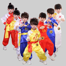 Детская Китайская традиционная одежда для ушу, униформа для боевых искусств, костюм кунг-фу, костюм для девочек и мальчиков, сценический костюм 2024 - купить недорого
