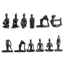 Boneco de estátua de ioga com 12 planos, decoração em cerâmica, conjunto de figura para yoga 2024 - compre barato