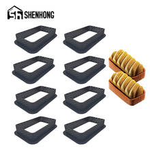 SHENHONG-Juego de anillos perforados de plástico para tartas y huevos, molde rectangular para postres franceses, frutas, galletas, pastelería, molde para hornear de cocina 2024 - compra barato