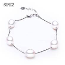 Pulsera de perlas de agua dulce Natural para mujer, brazalete de perlas de Plata de Ley 925 auténtica de alta calidad, regalo 2024 - compra barato