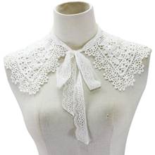 Pastoral Style Womens Doll Fake Collar Hollow Out Floral Lace Half Shirt Shawl 649C 2024 - buy cheap