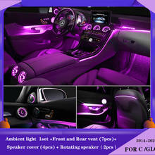 Luz LED ambiental para coche, panel de puerta, consola de control central, ventilación de aire para mercedes-benz C GLC clase W205 C180,C200 C300 2024 - compra barato