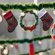 Новый год Рождественские носки мешок Рождественский подарок мешок для конфет Рождество Noel украшения для дома натальные с утолщённой меховой опушкой, рождественские носки для малышей; 2024 - купить недорого