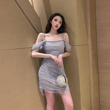 ZC1904 2020 summer new women fashion Fairy sweet sexy tight wrap buttock net gauze dress cheap wholesale 2024 - buy cheap