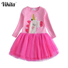 VIKITA 2018 marca Vestidos para niñas vestido de princesa de dibujos animados de animales ropa de unicornio para niñas Vestidos infantiles para niñas LH4559 2024 - compra barato
