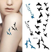 Adesivo de tatuagem temporário à prova d'água, adesivo feminino com estampa de pássaros, arte corporal à prova d'água temporária 2024 - compre barato