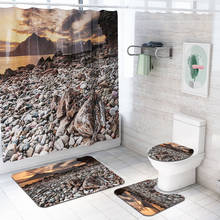 Zeegle Nordic Style Bath Mat Set Pedestal Rug Waterproof Shower Curtain Bathroom Decor Foot Rug Foot Mat Non-slip Toilet Doormat 2024 - buy cheap