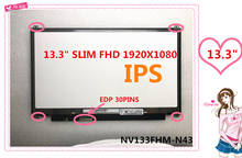 Frete grátis tela de laptop 13.3 "fhd slim a + argolas configuradas com 30 pinos edp reparação de tela para computador dell? x 2024 - compre barato
