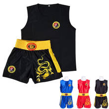 New Embroidery Dragon Kids Adults Jiu Jitsu Muay Thai MMA Boxing Shorts Set Sanda Grappling Sparring Uniforms Outfits XXS~3XL 2024 - buy cheap