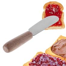 Mini sanduíche spreader manteiga queijo slicer faca espátula de aço inoxidável cozinha ferramenta com alça de madeira 2024 - compre barato