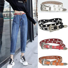 Best Selling Ladies Hollow Air Eye Buckle Leather Belt Brand Jeans Belt Premium Ceinture 4 Color Belt Bg-1343 2024 - buy cheap