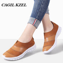 CAGILKZEL 2019 Autumn Women Flats Shoes Genuine Leather Summer Shoes Woman Slip-on Ballerina Flats Mother Boat Shoes moccasins 2024 - buy cheap