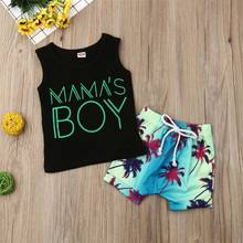 New Fashion Newborn Baby Boys MAMA'S BOY Floral Sleeveless Tank Top T-shirt + Shorts Clothes Outfits Beachwear 2021Fashion 2024 - buy cheap
