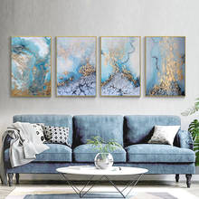 Pintura en lienzo de paisaje marino abstracto, carteles de estilo nórdico e impresiones, Cuadros, imágenes artísticas de pared para decoración del hogar de la sala de estar 2024 - compra barato