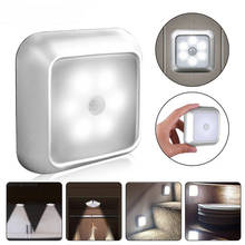 Creative LED Square Motion Sensor Night Lights Battery Powered People Induction Cabinet Light Stairs Pathway Bedroom Closet Lamp 2024 - buy cheap