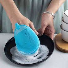 Escova de silicone para lavar louça, escova de silicone para lavar louça, tigela, escova de limpeza multifuncional, almofada de limpeza, panela, ferramenta de limpeza de cozinha 2024 - compre barato