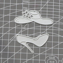 Ladies High Heels Sunhat Die Cut Metal Stencil Template for DIY Embossing Paper Photo Album Gift Greeting Cards Making 2024 - buy cheap