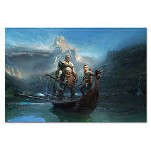 Póster de pared de God Of War 4 Kratos y Atreus, pósteres de videojuegos, impresiones, imagen de pared, decoración de habitación, ilustraciones, 60x90, 50x75 Cm, arte de seda 2024 - compra barato