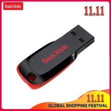 SanDisk-unidad Flash Cruzer Blade CZ50, 100%, Original, USB 2,0, 128GB, 64GB, 32 GB, 16GB, admite verificación oficial 2024 - compra barato