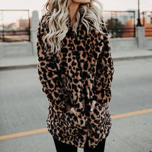 Fashion Leopard Print Faux Fur Coats Women Autumn Winter New Warm Thick Fur Jacket Female Girl Plush Slim Fit Outerwear Overcoat 2024 - buy cheap