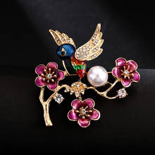 Pearl Rhinestone Flower Tree Bird Animal Brooch Fashion Lady Party Jewelry Gift 2024 - buy cheap