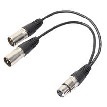 Cable de extensión de Audio para micrófono XLR 3P, conector hembra a doble 2, macho Y divisor, adaptador, 0,3 m, 1 pie 2024 - compra barato