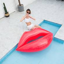 Cama flotante con forma de labios para piscina, accesorio de PVC para adultos, ideal para nadar en el agua, fila engrosada, suministros de playa, 180cm, labios rojos 2024 - compra barato