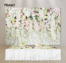 PHOTURT Wedding Photocall Flower Marriage Birthday Valentine's Day Backdrop Photography Background Photo Studio Photophone Props 2024 - buy cheap