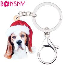 Bonsny-Llavero de perro de acrílico, bolso para coche, mascotas, joyería para mujer y niña, gran oferta, 2019 2024 - compra barato
