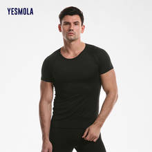 YESMOLA Solid Color Basic Polyester T Shirt Men Casual O-neck Summer Top Korean Casual White Tshirt Comfortable Breathable 2024 - buy cheap