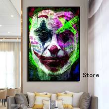 Póster moderno abstracto del Joker de película, pintura al óleo de cómics sobre lienzo, decoración, póster, arte de pared moderno, imagen para el hogar 2024 - compra barato