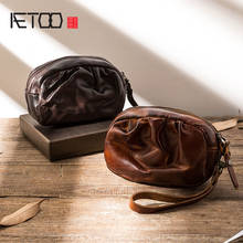 AETOO Vintage leather handmade coin purse, first layer vegetable tanned leather clutch, personalized card holder 2024 - buy cheap