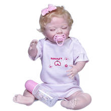 55CM bebe doll reborn newborn baby sleeping April full body silicone soft real touch collectible art doll high quality 2024 - buy cheap