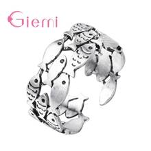 Women Fashion Jewelry New 925 Sterling Silver Ring Trendy Style Fish Shape Resizable Best Gift For Lover 2024 - compre barato